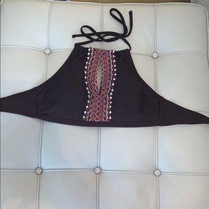 Halter Top Embroidered Bikini